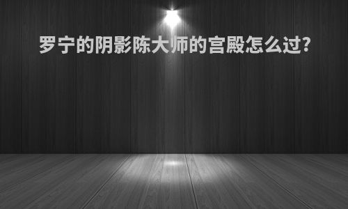 罗宁的阴影陈大师的宫殿怎么过?