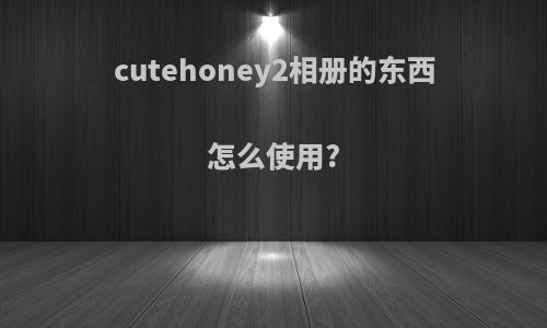 cutehoney2相册的东西怎么使用?
