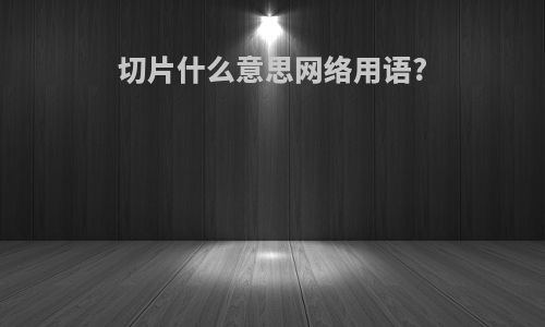 切片什么意思网络用语?