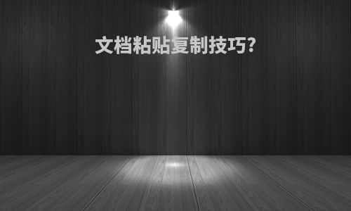 文档粘贴复制技巧?