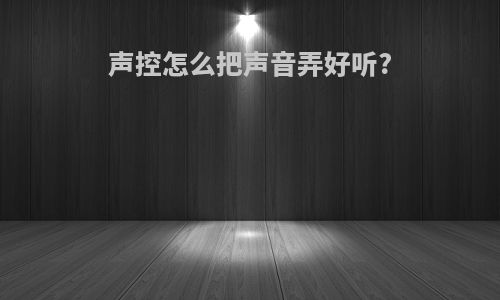 声控怎么把声音弄好听?
