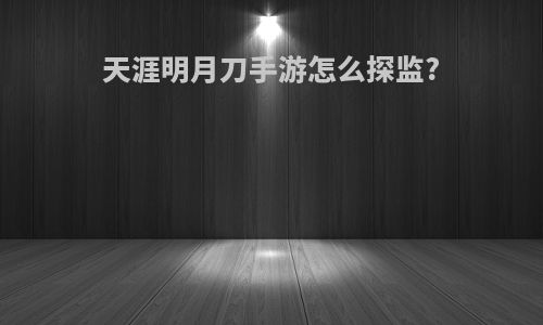 天涯明月刀手游怎么探监?