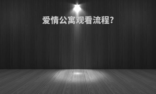 爱情公寓观看流程?
