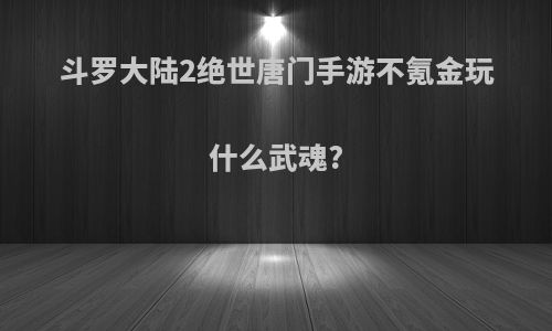 斗罗大陆2绝世唐门手游不氪金玩什么武魂?