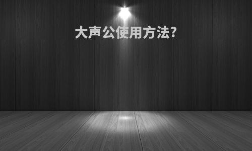 大声公使用方法?