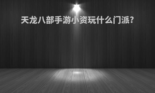 天龙八部手游小资玩什么门派?