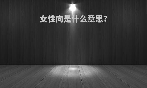 女性向是什么意思?